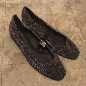 Zara Glittery Flats Sz 6 1/2 NWT